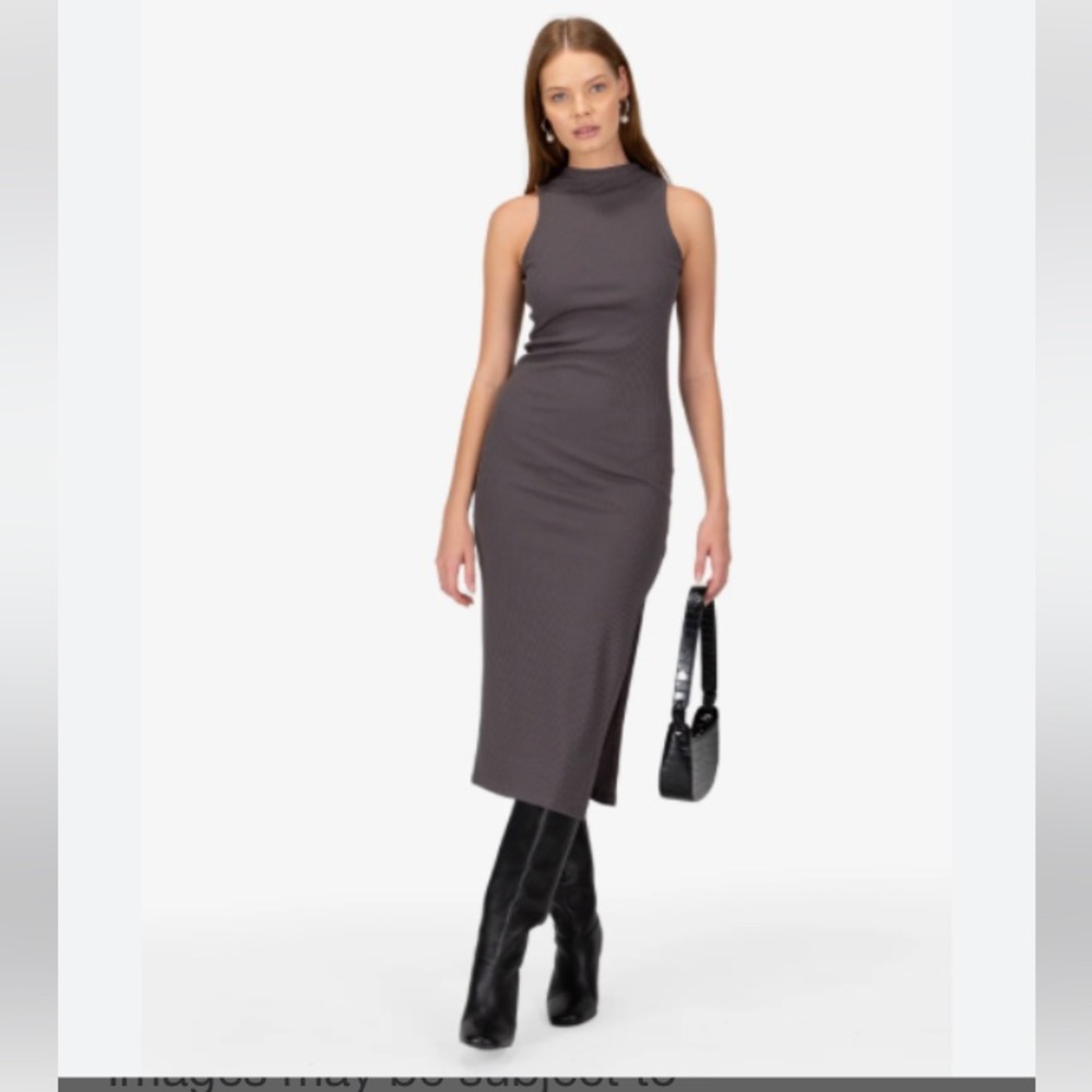 Zara Dress Sleeveless Gray Midi Dress